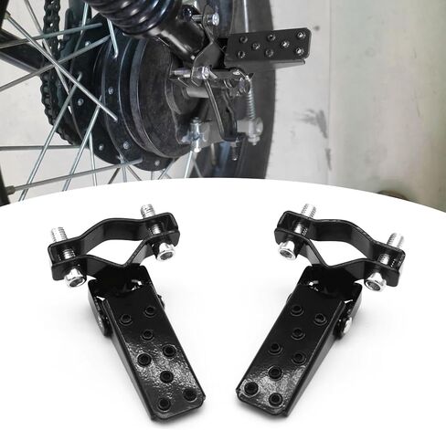2 PCS Motorcycle Foot Pedals, Anti-slip Shock-absorbing Motorcycle Foot Pegs, Folding Footrests Fit 0.9In-1.5In Diameter Bars, Universal Pedal Modification Accessories (Black) in Kuwait