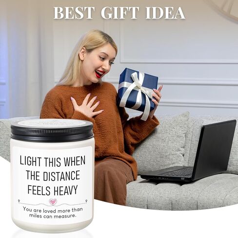 Long-Distance Relationship Gifts for Him, Her, Girlfriend, Boyfriend, Funny Christmas Birthday Valentines Day Candle Gifts for Long-Distance Friendship Gift, 7OZ Lavender Scented Candle in Saudi Arabia