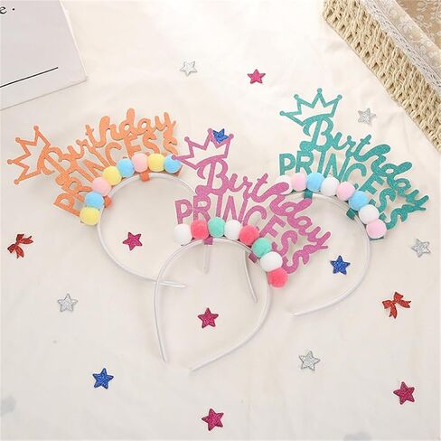 Birthday Hat Headband for Adults Kids 3D Princess Crown Hairband Birthday Celebration Headwear Chilldren Party Supplies in Kuwait