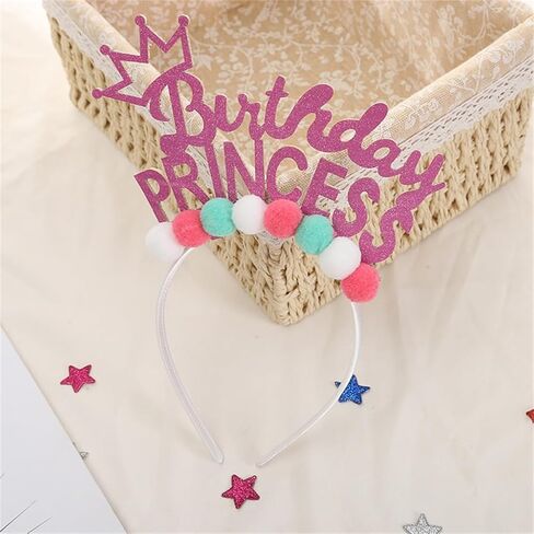 Birthday Hat Headband for Adults Kids 3D Princess Crown Hairband Birthday Celebration Headwear Chilldren Party Supplies in Kuwait