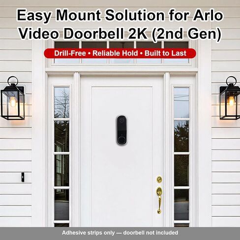 8-Pack Double-Sided Mounting Strips Compatible with Arlo Video Doorbell 2K (2nd Gen) – Adhesive Strips Only in Saudi Arabia