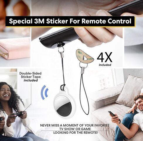 4 Pack Round 3M Sticker Holder for Tracker Devices, Stick-On Remote Locator Attachment for Flat or Curved Surfaces PVC Flexible Adhesive Mount and Lanyards for Key Finder & Remote Control Finder. in Saudi Arabia