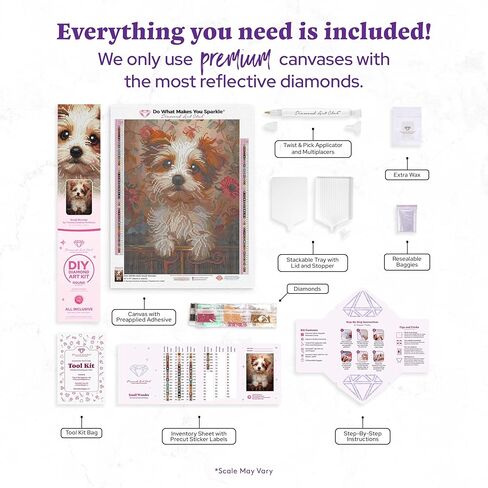 DIAMOND ART CLUB Small Wonder - مجموعة طلاء الماس تيرير، حرف يدوية ممتعة للبالغين، قماش فني ماسي دائري، 13 بوصة × 17 بوصة (33 سم × 44 سم) in Kuwait