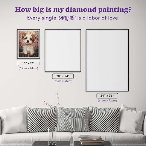 DIAMOND ART CLUB Small Wonder - مجموعة طلاء الماس تيرير، حرف يدوية ممتعة للبالغين، قماش فني ماسي دائري، 13 بوصة × 17 بوصة (33 سم × 44 سم) in Kuwait