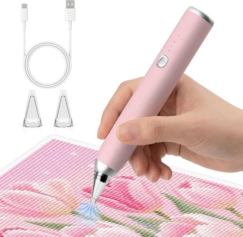 BLOCE Electric Diamond Art Pens - Cordless Diamond Painting Pen Low Noise, Rechargeable 3-Speed Diamond Art Accessories for Crafts Lovers, Adults & Kids in Saudi Arabia
