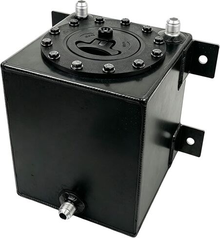 Universal 2.5 Gallon 10L Fuel Cell Tank with Cap and Level Sender Polished Aluminum Black in Saudi Arabia