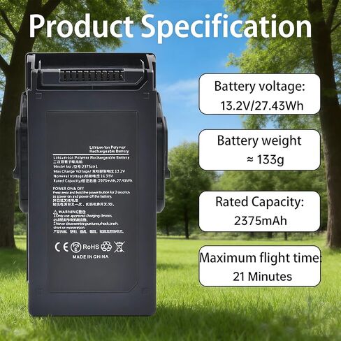 Mavic Air Battery 2 Pack, 2375mAh Intelligent Flight Battery for Mavic Air, 21Mins Flight Time Battery for DJI Mavic Air Drone (Only for DJI Original Chargers) in Kuwait