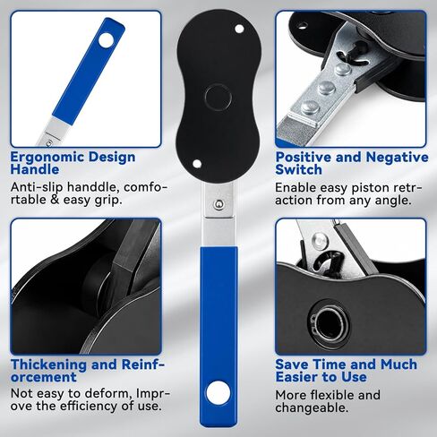 Brake Tool, Brake Caliper Compression Tool, Brake Caliper Tool with 2 Heavy-Duty Caliper Hooks, 4-in-1 Universal 360° Ratcheting System for Car Disc Brake Repair (Blue) in Saudi Arabia