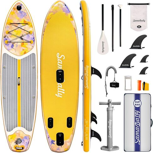 10.6' Inflatable Stand Up Paddle Boards, 32" Paddle Board of All Skill Levels with Complete Inflatble SUP Accessories, Hand Pump, Waterproof Bag, Removable Fin, Leash in Saudi Arabia
