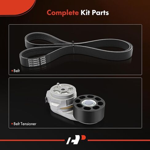 A-Premium Engine Serpentine Belt Drive Kit Compatible with Ford, IC Corporation & International Harvester Cars - F-650, F-750, CE RE Commercial, CE Integrated, RE School Bus, 3200, 4200, 4200LP, RXT in Kuwait