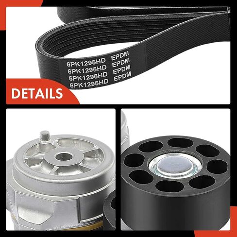 A-Premium Engine Serpentine Belt Drive Kit Compatible with Ford, IC Corporation & International Harvester Cars - F-650, F-750, CE RE Commercial, CE Integrated, RE School Bus, 3200, 4200, 4200LP, RXT in Kuwait