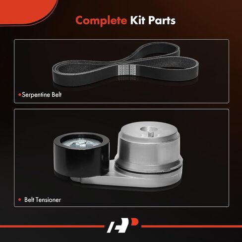 مجموعة محرك الحزام الأفعواني A-Premium مع شداد متوافق مع International Harvester 2574 1991-1994 10.3L, 2674 1990-1994 10.3L in Kuwait