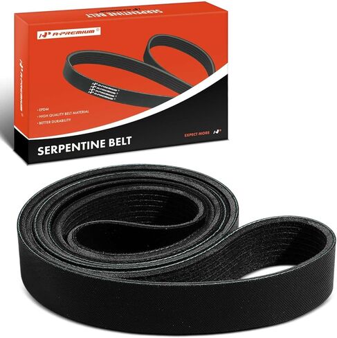 A-Premium Serpentine Belt 72.62 In For Ford & Chevrolet & GMC & Isuzu & Freightliner & Peterbilt Cars - F-650, F-750, L8501, L8511, T7500, T8500, MT55, FTR, FVR, FXR, 385 & More in Kuwait