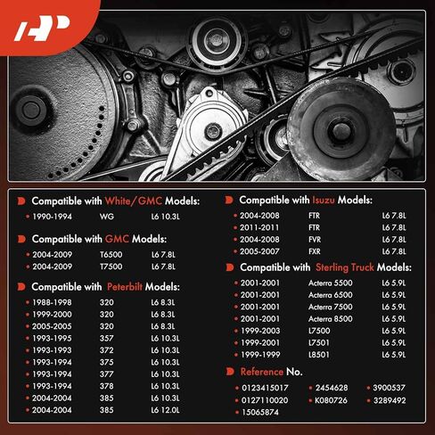 A-Premium Serpentine Belt 72.62 In For Ford & Chevrolet & GMC & Isuzu & Freightliner & Peterbilt Cars - F-650, F-750, L8501, L8511, T7500, T8500, MT55, FTR, FVR, FXR, 385 & More in Kuwait