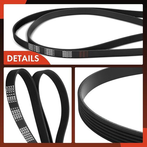A-Premium Serpentine Belt 107.75 In For Ford F-53 Motorhome Chassis 2016-2019, F-59 Commercial Stripped Chassis 2016-2019, F-650 2016-2019, F-750 2016-2018, 6.8L in Kuwait