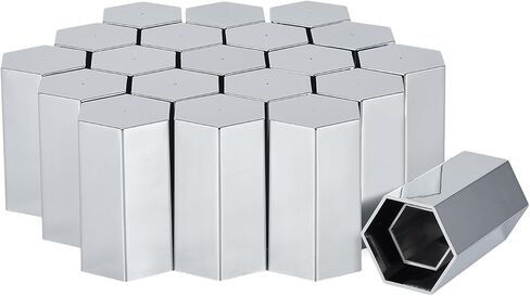33mm x 3 1/2" Lug Nut Cover ABS Chrome Plastic Rhomboid Nut Cover, Push-On fit Hub Piloted Wheels, Complete Axle Cover Kits, Lug Nut Covers for Semi Trucks Trailers, 20 Pack in Saudi Arabia
