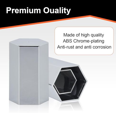 33mm x 3 1/2" Lug Nut Cover ABS Chrome Plastic Rhomboid Nut Cover, Push-On fit Hub Piloted Wheels, Complete Axle Cover Kits, Lug Nut Covers for Semi Trucks Trailers, 20 Pack in Saudi Arabia