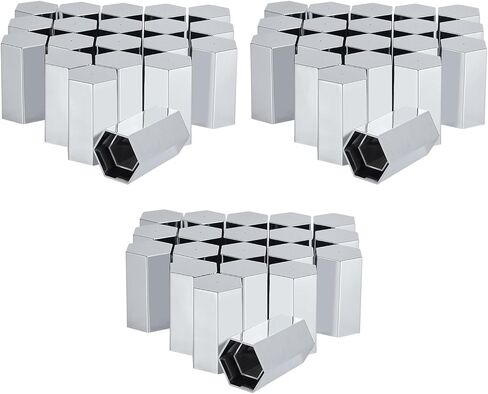 33mm x 3 1/2" Lug Nut Cover ABS Chrome Plastic Rhomboid Nut Cover, Push-On fit Hub Piloted Wheels, Complete Axle Cover Kits, Lug Nut Covers for Semi Trucks Trailers, 20 Pack in Saudi Arabia
