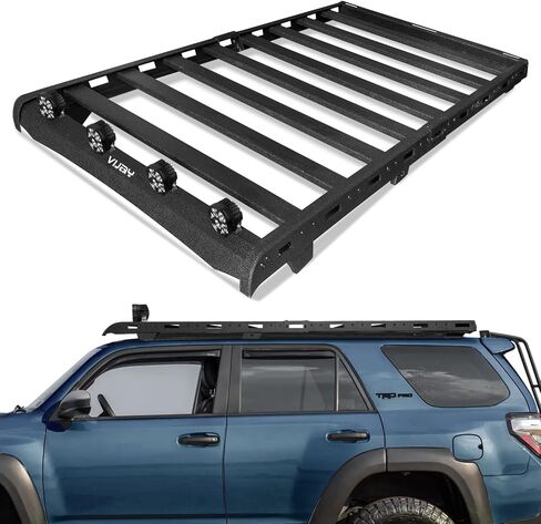 Hard Top Basket Roof Rack w/Ladder & 4 LED Lights Compatible with 2010 2011 2012 2013 2014 2015 2016 2017 2018 2019 2020 2021 2022 2023 2024 Toyota 4Runner 5th Gen in Saudi Arabia