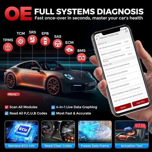 KINGBOLEN Ediag Link OBD2 Scanner Bluetooth,All System Bidirectional Scan Tool for iOS & Android,10+ Hot Reset Functions, Code Reader for Cars and Trucks,CANFD Protocol,FCA AutoAuth,1 Year Free Update in Kuwait