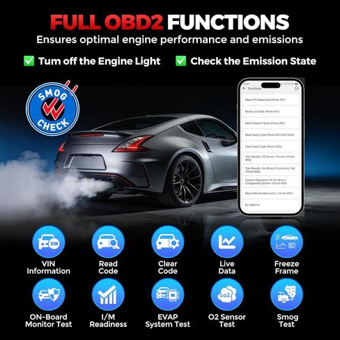 KINGBOLEN Ediag Link OBD2 Scanner Bluetooth,All System Bidirectional Scan Tool for iOS & Android,10+ Hot Reset Functions, Code Reader for Cars and Trucks,CANFD Protocol,FCA AutoAuth,1 Year Free Update in Kuwait