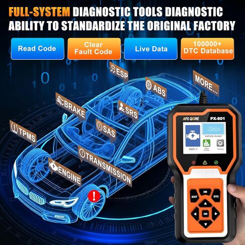 OBD2 Scanner Check Engine Light Car Code Reader Clear Error Codes ABS SRS SAS Etc Full Vehicle System Diagnostics Tool Compatible with Toyota Honda Ford in Saudi Arabia