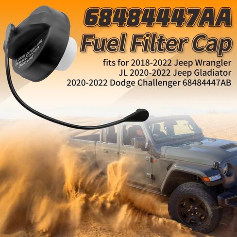 Fuel Filter Cap Fit for Jeep Wrangler JL 2018-2022 Gladiator Dodge Challenger 2020-2022, Gas Cap Fuel Filter Cover Replace 68484447AA 68484447AB in Saudi Arabia