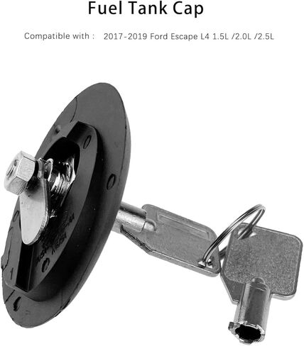 غطاء خزان الوقود FANLIDE متوافق مع 2017 2018 2019 Ford Escape، قفل غطاء غاز باب الوقود استبدال # MGC914 BU5Z-9C268-A in Kuwait