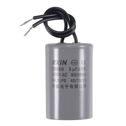 uxcell CBB60 Run Capacitor 5uF 450V AC 2 Wires 50/60Hz Cylinder 54x34mm for Air Compressor Water Pump Motor in Saudi Arabia