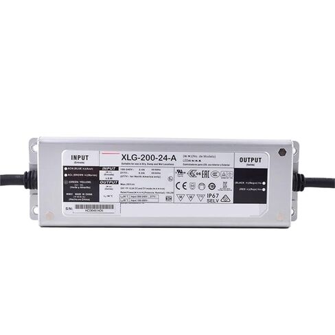 1pcs XLG-200-24-A 24V 8.3A Constant Voltage LED Lighting Driver Buit-in Active PFC Function AC-DC IP67 Power Supply in Saudi Arabia