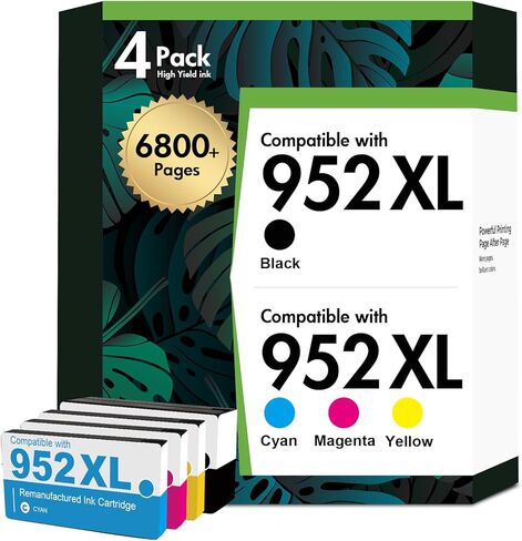 952XL 952 8710 Ink Cartridges Combo Pack for HP Printers 952 XL for HP OfficeJet Pro 8710 7740 8720 8715 8715 8725 8730 8702 8732M 8736 8743 Printer 4 Pack (Black Cyan Magenta Yellow) in Kuwait