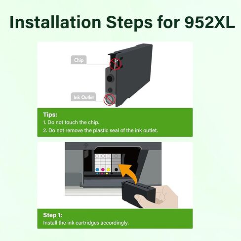 952XL 952 8710 Ink Cartridges Combo Pack for HP Printers 952 XL for HP OfficeJet Pro 8710 7740 8720 8715 8715 8725 8730 8702 8732M 8736 8743 Printer 4 Pack (Black Cyan Magenta Yellow) in Kuwait