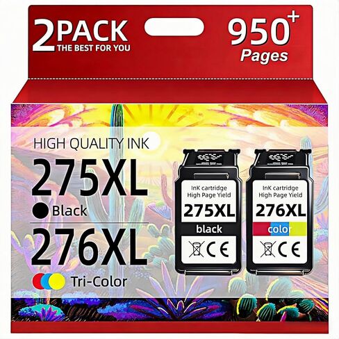 275XL 276XL Ink Cartridges Combo Pack Compatible Replacement for Canon PG-275XL CL-276XL, for PIXMA TS3520 TS3522 TS3500 TS3700 TS3720 TS3722 TR4700 TR4720 TR4722 Printers (1 Black, 1 Color) in Saudi Arabia