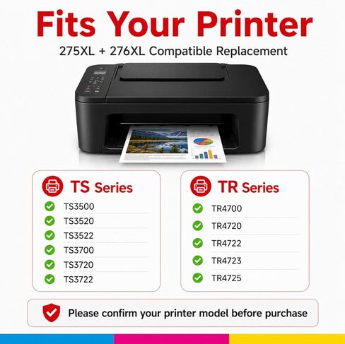 275XL 276XL Ink Cartridges Combo Pack Compatible Replacement for Canon PG-275XL CL-276XL, for PIXMA TS3520 TS3522 TS3500 TS3700 TS3720 TS3722 TR4700 TR4720 TR4722 Printers (1 Black, 1 Color) in Saudi Arabia