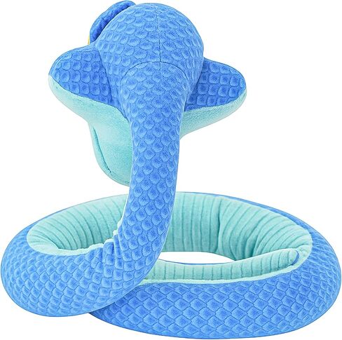 41-Inch Poseable Blue Snake Plush, Bendable Cartoon Stuffed Snake, Soft Plush Body for Room Decor, Fan Collection & Animal Lovers in Kuwait