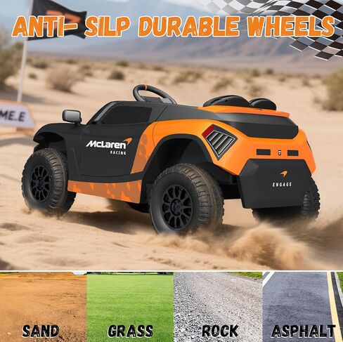 YunTopKids 24V Licensed McLaren Electric Car for Kids to Drive,Big Kids Ride on Car with Remote Control Aged 3-6,400W Battery Powered Motor,3 Speeds (3.8 MPH),Spring Suspension,Music,LED Lights in Saudi Arabia