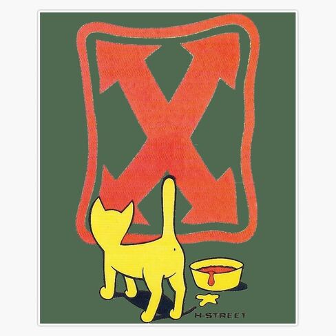 Cat, H street skateboard t design Window Water Bottle Bumper Sticker Decal 5" in Kuwait