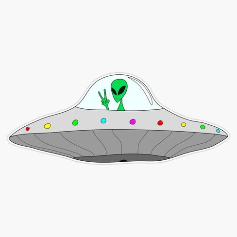 MAGNET Flying Saucer Peace Alien Magnetic Vinyl Sticker Decal Magnet 5" in Kuwait