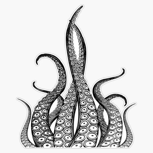 Tentacles Vinyl Window Bumper Sticker Decal 5" in Kuwait