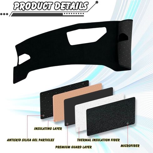 Non-Slip Dash Cover Dashboard Cover Mat Custom Fit Center Console Cover Sunshield Protector Pad Compatible with Nissan Kicks 2025 (Not for HUD) Accessories Pad (Black Trim) in Kuwait
