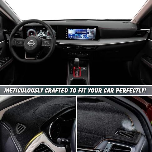 Non-Slip Dash Cover Dashboard Cover Mat Custom Fit Center Console Cover Sunshield Protector Pad Compatible with Nissan Kicks 2025 (Not for HUD) Accessories Pad (Black Trim) in Kuwait