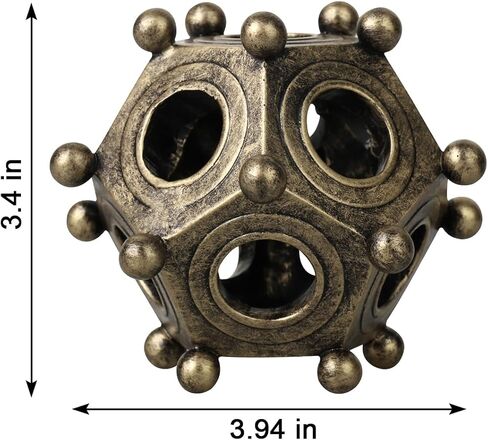 Enrichoice Roman Dodecahedron Decor Resin Decoration – Unique Vintage Design, Perfect for Creating Artistic Atmosphere in Home & Office (Classical Gold) in Saudi Arabia