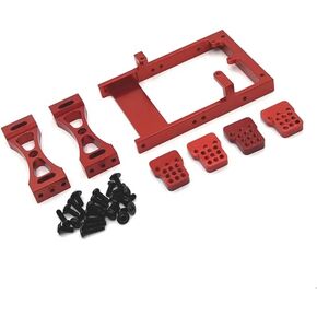 Metal Upgrade Crossbeam Servo Box Shock Absorber Bracket for MN 1/12 WPL 1/16 Feiyu HengLong RC Car Parts(Red) in Kuwait