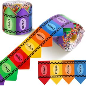 2 Pcs 68.9 FT Crayon Bulletin Border Roll Back to School Crayon Paper Bulletin Borders for Back to School Crayons Designed Blackboard Decor in Saudi Arabia