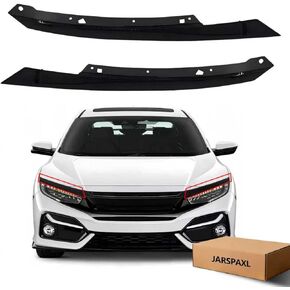 1 Set Fit for Honda Civic 2016-2021 Front Headlight Eyelid Molding Trim Eyebrow Strip, Driver and Passenger Side Head Light Bumper Molding Trim Cover Eyebrow Decoration Bezel for HO1212117 HO1213117 in Saudi Arabia