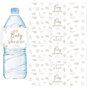 28Pcs Sea You Soon Baby Shower Water Bottle Labels Waterproof Ocean Animals Water Bottle Wrapper Stickers for Sea You Soon Baby Shower Gender Reveal Decor Party Supplies in Kuwait