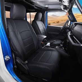 Jeep Gladiator Seat Covers - Premium Quality Faux Leather, Waterproof, Scratch-Resistant, Custom Fit for Jeep Gladiator 2026, 2025, 2024, 2023, 2022, 2021, 2020 (Black+Red Line) in Saudi Arabia