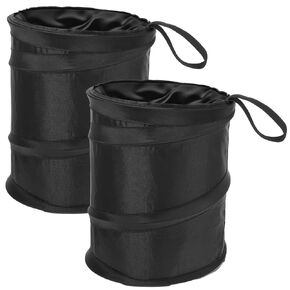 2 Pack Mini Trash Can for Car, Washable Leakproof Pop-Up Car Trash Can, Small Portable Waterproof Hanging Cars Garbage Bin for Automotive Camp Office Travel Home (1 Gallon) in Saudi Arabia