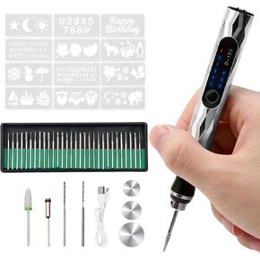 Upgraded Engraving Pen Set with 37 Bits,Electric Cordless Engraving Machine, Rechargeable Portable DIY Rotary Engraver Tool for Jewelry Wood Glass Stone Carving in Saudi Arabia