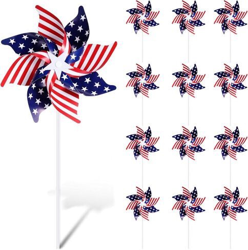 Reflective Wind Spinners for Outdoor Garden, 12 Packs Pinwheels, Double Sided Colorful Spinners that Shine in Sunlight, Yard Decorations for Lawn, Patio, Pathway in Saudi Arabia
